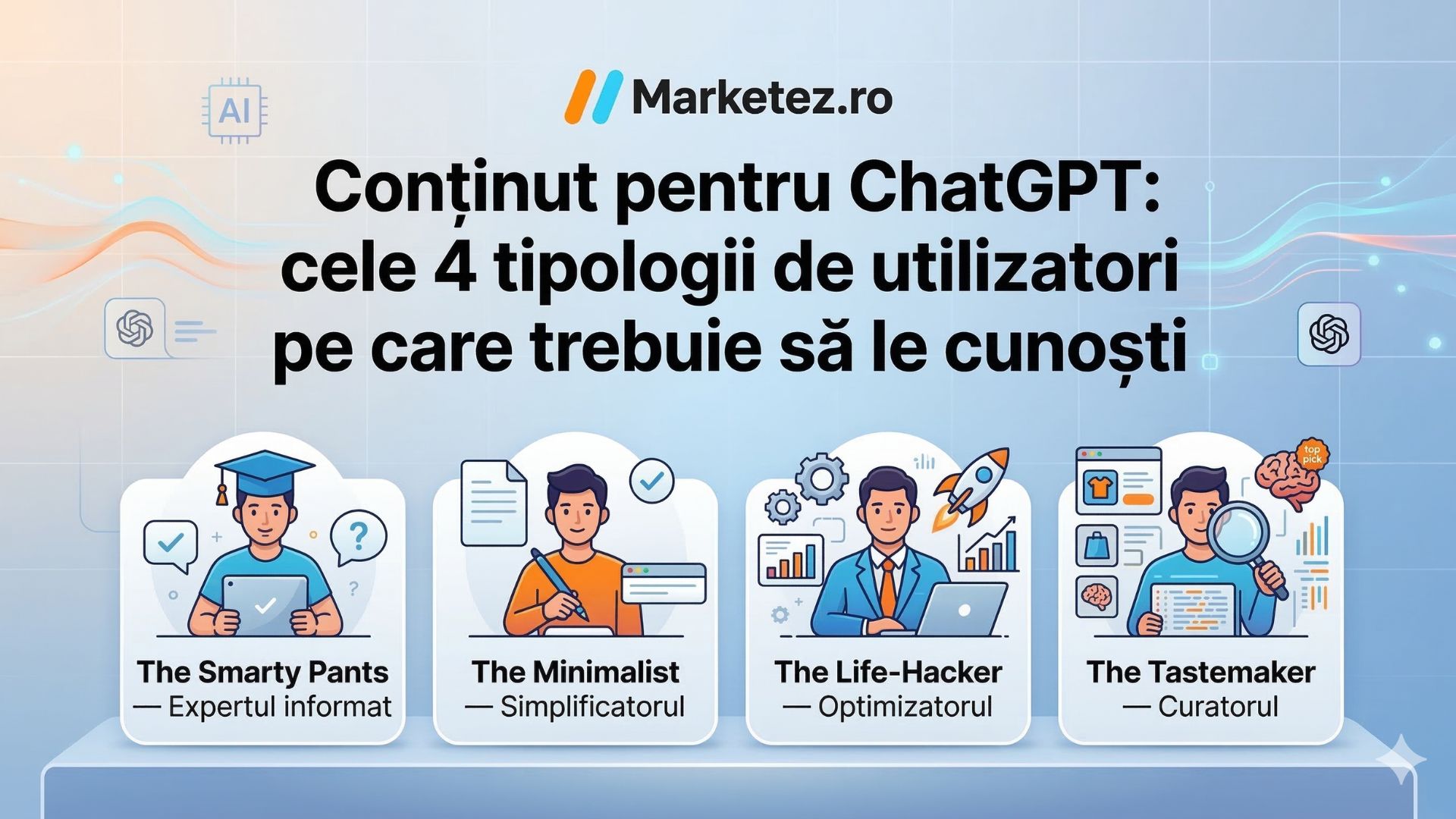 Conținut pentru ChatGPT: cele 4 tipologii de utilizatori pe care trebuie să le cunoști